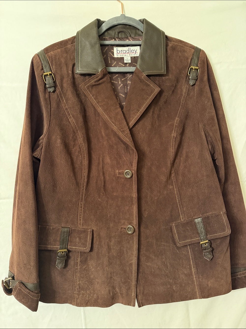 Bradley Brown Suede Leather-Trim Jacket
